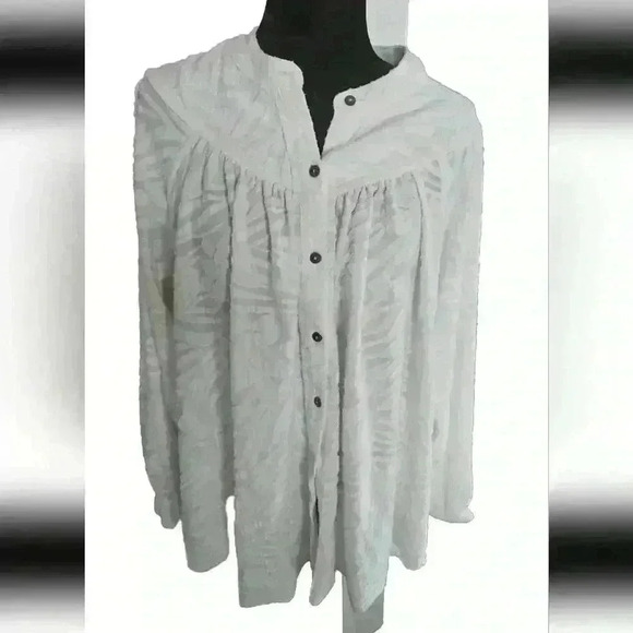 Free People Womens White Cant Stop Dreaming Oversized Blouse S - Picture 3 of 15